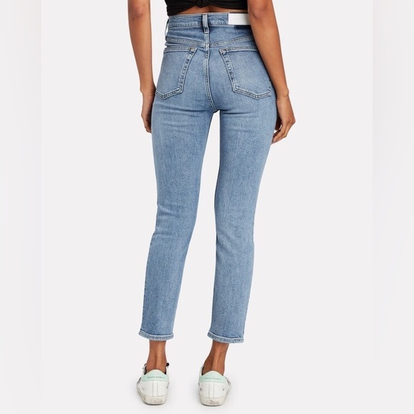 RE/DONE High-Rise Ankle Crop Jeans in Hazey Indigo - Picture 3 of 10